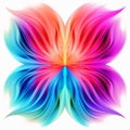 Vibrant Neon Colors Symmetrical Pattern - Abstract Floral Design Royalty Free Stock Photo