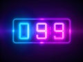 Vibrant Neon Countdown Timer Animation A Glowing 9Second Digital Countdown Display Royalty Free Stock Photo