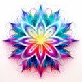Vibrant Neon 3d Fractal Art Flower With Multicolored Radiance Royalty Free Stock Photo