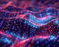 Vibrant Neon Data Flow in Abstract Digital Landscape Royalty Free Stock Photo