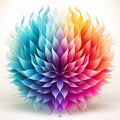 Vibrant Neon Flaming Flowers: Abstract Color Gradient Spherical Sculptures