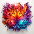 Vibrant Neon Flora Leaf: A Mesmerizing Abstract Firefly