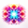 Vibrant Neon Flower: Abstract Colorful Illustration With Symmetrical Arrangement Royalty Free Stock Photo