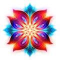 Vibrant Neon Flower: Abstract Cosmic Symbolism In Tanya Shatseva\'s Art Royalty Free Stock Photo