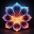 Vibrant Neon Flower Design: Spiritual Symbolism In Luminous 3d Objects