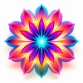 Vibrant Neon Flower Vector Illustration With Symmetrical Patterns Royalty Free Stock Photo