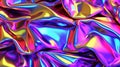 Vibrant Neon Foil Textures with Iridescent Reflections GenerativeAI