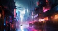 Neon Futurescape: Cyberpunk Serenity - created using generative AI