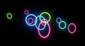 Vibrant Neon Glowing Rings on Dark Background Royalty Free Stock Photo