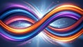 Vibrant Neon Infinity Symbol Abstract Background Design Royalty Free Stock Photo
