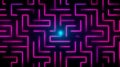 Vibrant neon labyrinth glows with center light abstract futuristic background Royalty Free Stock Photo