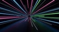 Vibrant Neon Light Tunnel A Captivating Journey Through Space and Time Royalty Free Stock Photo