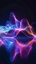 Vibrant Neon Lightwave Reflection on a Dark Surface Royalty Free Stock Photo