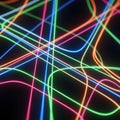 Vibrant Neon Lines Abstract Background Dynamic Energy Flow Royalty Free Stock Photo