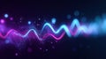 A vibrant neon-lit sound wave visualizing music in a modern, abstract design. Royalty Free Stock Photo