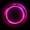 Vibrant Neon Pink Ring of Light Particles Abstract Background Royalty Free Stock Photo