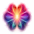 Vibrant Neon Psychedelic Flower Illustration With Symmetrical Balance Royalty Free Stock Photo