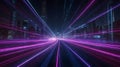 Vibrant Neon Purple Light Trails in Motion Royalty Free Stock Photo