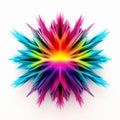 Vibrant Neon Starburst: Abstract Paper Sculpture With Psychedelic Surrealism Royalty Free Stock Photo