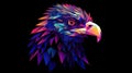 Vibrant Neon Style Cartoon of a Filipino Eagle for Printing. Royalty Free Stock Photo