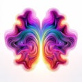 Vibrant Neon Swirl Butterfly Vector Illustration On White Background