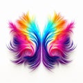 Vibrant Neon Wave: Abstract Butterfly Wings In Colorful Woodcarving Style