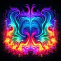 Vibrant Neon Wave: Abstract Pattern Of Colorful Wavy Lines Royalty Free Stock Photo