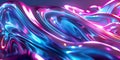 Vibrant Neon Waves Backdrop, Luminous Fluid Motion Background, Neon Flowing Waves Scene - Ai Generated Royalty Free Stock Photo