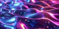 Vibrant Neon Waves Backdrop, Luminous Fluid Motion Background, Neon Flowing Waves Scene - Ai Generated Royalty Free Stock Photo