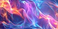 Vibrant Neon Waves Backdrop, Luminous Fluid Motion Background, Neon Flowing Waves Scene - Ai Generated Royalty Free Stock Photo