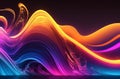 Vibrant Neon Waves: Mesmerizing Multicolored Wallpaper Artwork.