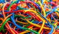 Vibrant Network of Colorful Electrical Wires Royalty Free Stock Photo