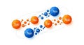 A vibrant network of orange and blue spheres connected by white lines forming a radial pattern with central node labeled Nai Royalty Free Stock Photo