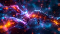 Vibrant Neural Network Synapse Connection Royalty Free Stock Photo