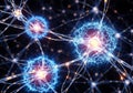 Neural network visualization featuring interconnected neurons Royalty Free Stock Photo