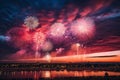 Vibrant night sky with dazzling fireworks - a festive spectacle of light, color, and celebration