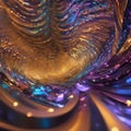 A vibrant night sky illuminated with a stunning array of purple and gold swirly lights Royalty Free Stock Photo