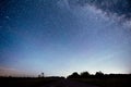 Vibrant night sky with stars and nebula and galaxy. Deep sky astrophoto