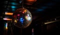 Vibrant nightlife ignites the disco ball, illuminating the clubbing scene generated by AI Royalty Free Stock Photo