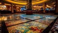 Vibrant nightlife illuminates modern casino architecture indoors generated by AI