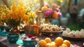 Vibrant Nowruz Celebration with Traditional Haft-Seen Table