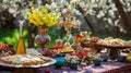 Vibrant Nowruz Celebration with Traditional Haft-Seen Table