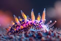 Vibrant Nudibranch Sea Slug in Natural Marine Habitat with Ethereal Underwater Lighting