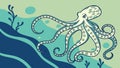 Vibrant Octopus Swimming Under Water. Detailed Ocean Wildlife. vector design Generative AI Royalty Free Stock Photo