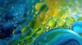 Vibrant oil drops water surface abstract background Royalty Free Stock Photo
