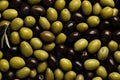 Vibrant Olive fresh background topview. Generate Ai