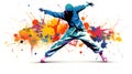 Vibrant Olympic Breakdancing Pictogram