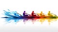 Vibrant Olympic Rowing Pictogram