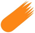 Vibrant orange abstract streak with sharp pointed end symbolizing speed and motion Royalty Free Stock Photo