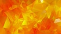 A vibrant orange background featuring polygonal elements in the form of triangles, creating a dynamic and modern visual